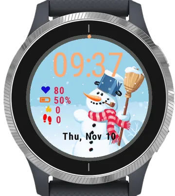 Snowman X Garmin watch face preview