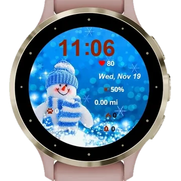 Snowman Garmin watch face preview
