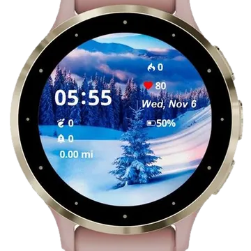 Snowy Landscape Garmin watch face preview
