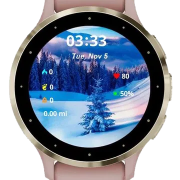 Snowy Landscape Garmin watch face preview