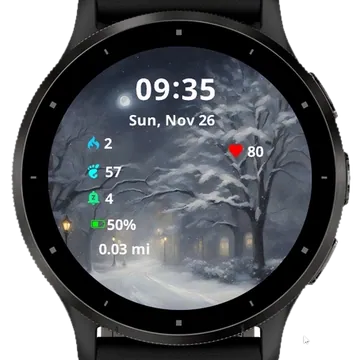Snowy Nocturne Garmin watch face preview