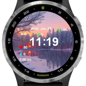Snowy Scene Garmin watch face preview