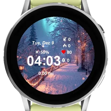 Snowy Scene Landscape Garmin watch face preview