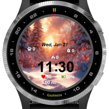 Snowy Scene Garmin watch face preview