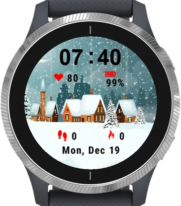 Snowy Winter Garmin watch face preview