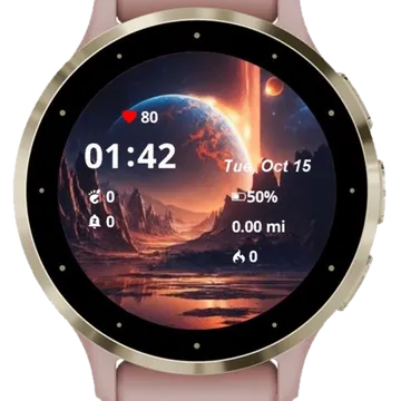 Space Planet Garmin watch face preview