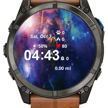 Space Stars Nebulas Garmin watch face preview
