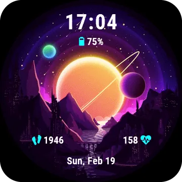 Spaceland Garmin watch face preview