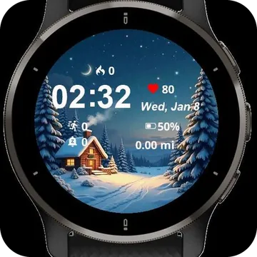 Sparkling Winter Wonderland Christmas Garmin watch face preview