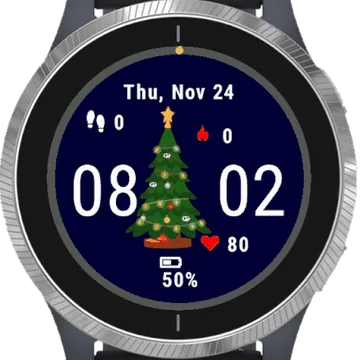 Spinning Christmas Tree Garmin watch face preview