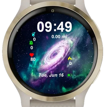 Spiral Galaxy Night Sky Garmin watch face preview