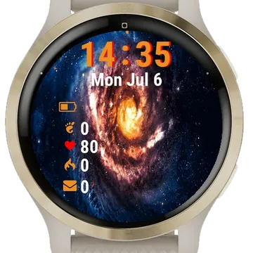 Spiral Galaxy Stars Garmin watch face preview