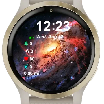 Spiral Galaxy Stars Garmin watch face preview