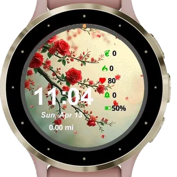 Splendid Flowers Garmin watch face preview
