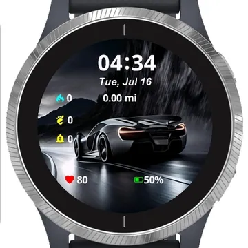 Sports Car Races Garmin watch face preview