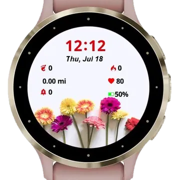 Spring Colorful Flowers Garmin watch face preview