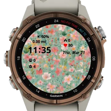 Spring Fever Garmin watch face preview