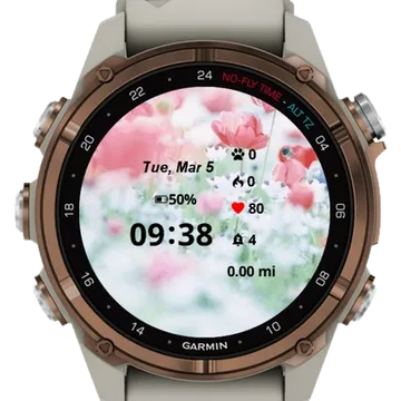Spring Rose Clearfield Garmin watch face preview