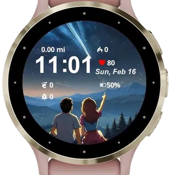 Star Gazing Dates With You Garmin watch face preview