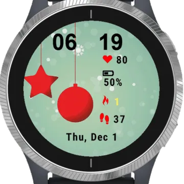 Star Snowflakes Garmin watch face preview