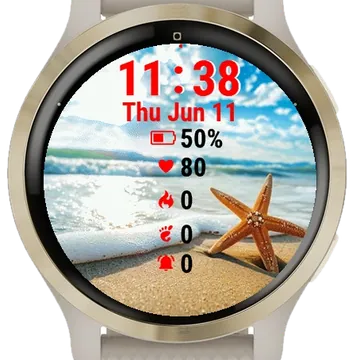 Starfish Beach Garmin watch face preview