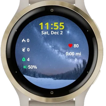 Starlit Snowflakes Garmin watch face preview