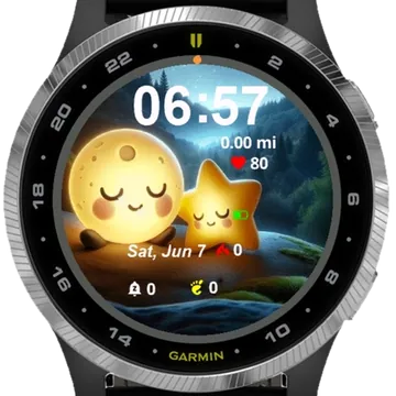 Starry Companions Garmin watch face preview