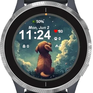 Starry-Eyed Pup Garmin watch face preview