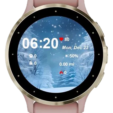 Starry Winter Night Garmin watch face preview