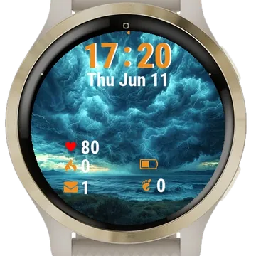 Storm Cloud Over Ocean Garmin watch face preview