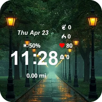 Street Lanterns Garmin watch face preview