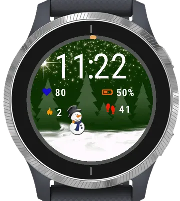 Stylish Snowman Garmin watch face preview