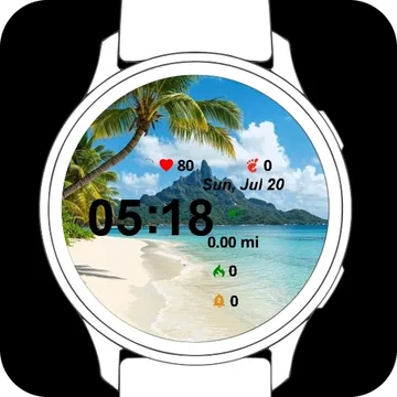 Summer Beach Landscape Garmin watch face preview
