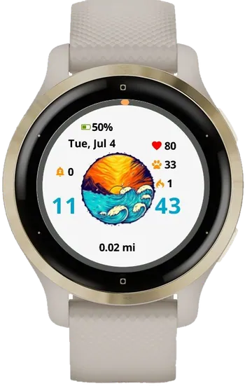 Summer Beach Garmin watch face preview