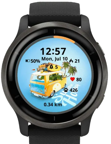 Summer Holiday Garmin watch face preview