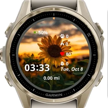 Sun Flower Nature Garmin watch face preview