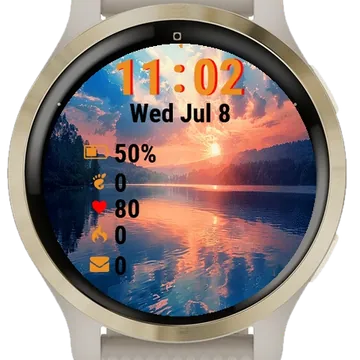 Sun Setting Over Water Garmin watch face preview