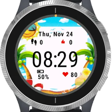 Sun Summer Garmin watch face preview