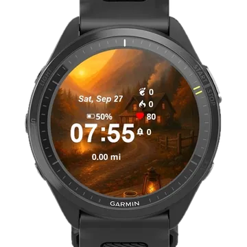 Sunfall Mountain Garmin watch face preview
