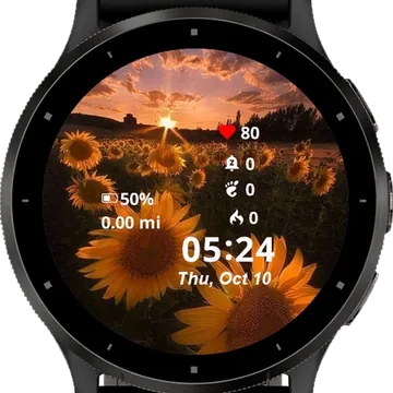 Sunflowers Garmin watch face preview