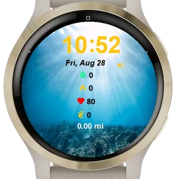 Sunlight Shining Through Water Garmin watch face preview