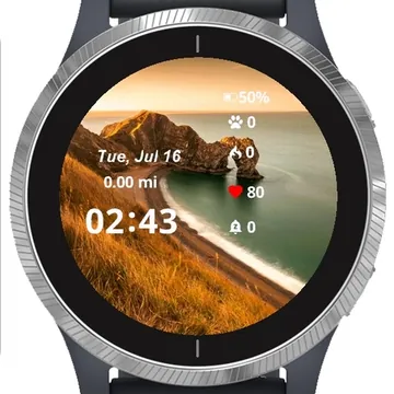 Sunrise August Garmin watch face preview