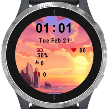 Sunset Garmin watch face preview