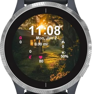 Sunset at the Cottage Garmin watch face preview