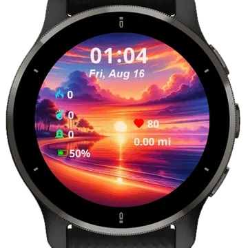 Sunset Beach Garmin watch face preview