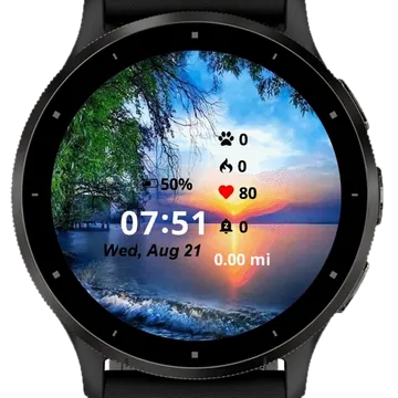 Sunset Beach Garmin watch face preview