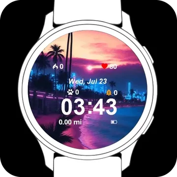 Sunset Beach Garmin watch face preview