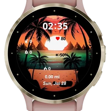 Sunset Holiday Garmin watch face preview