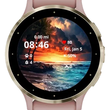 Sunset ocean Garmin watch face preview