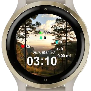 Sunset Over the Valley Garmin watch face preview